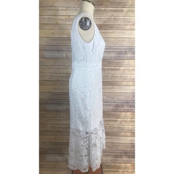 NWT Nanette Lepore Optic White Lace Midi Dress - 8 - Picture 5 of 12